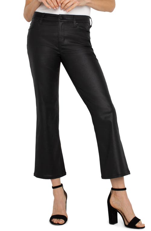 Shop Liverpool Hannah Coated Crop Flare Jeans In Coated Black