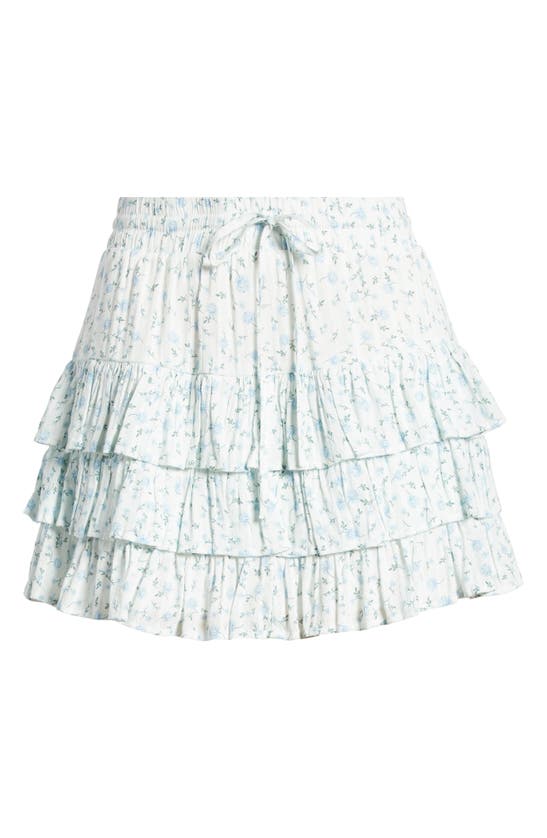 Shop Bp. Tiered Miniskirt In White- Blue Summer Garden
