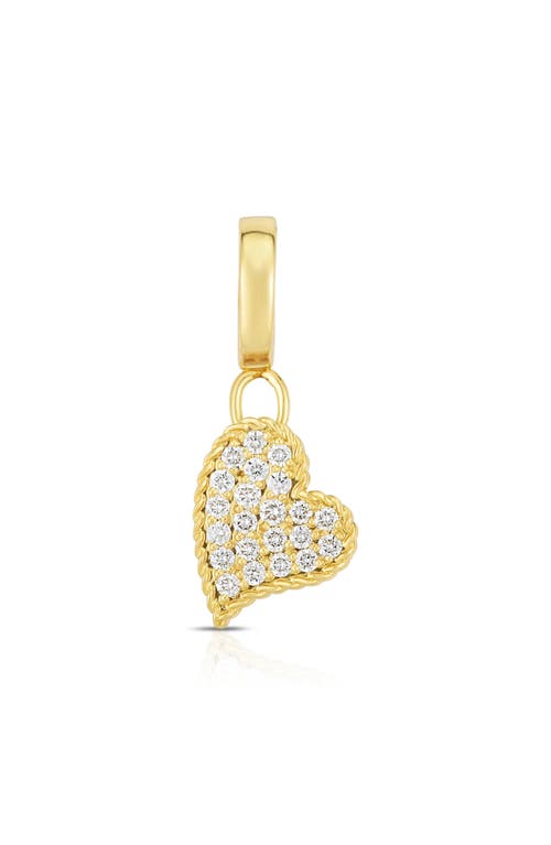 Roberto Coin Diamond Princess Heart Charm in Yellow Gold/diamond at Nordstrom