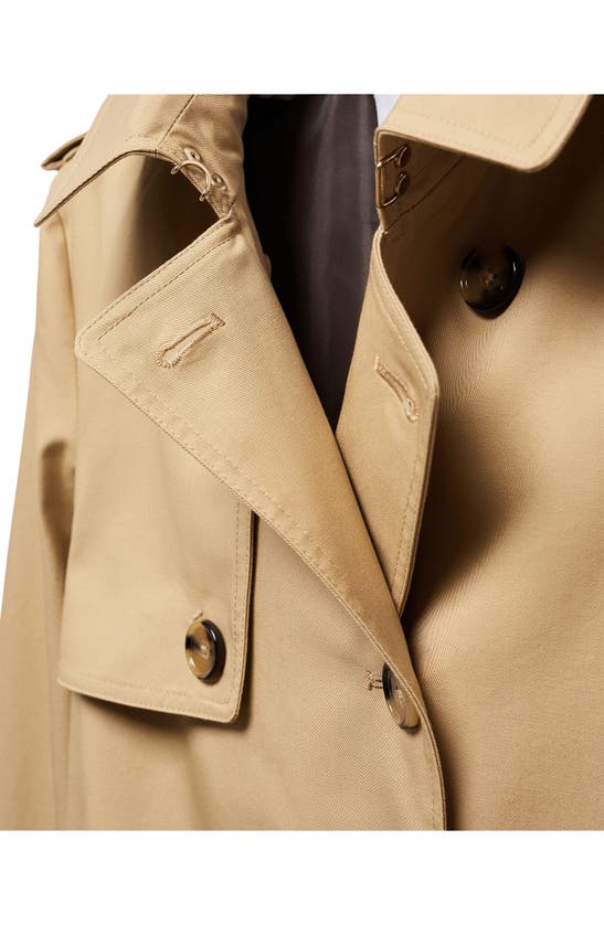 Mango Classic Double Breasted Water Repellent Cotton Trench Coat In Beige