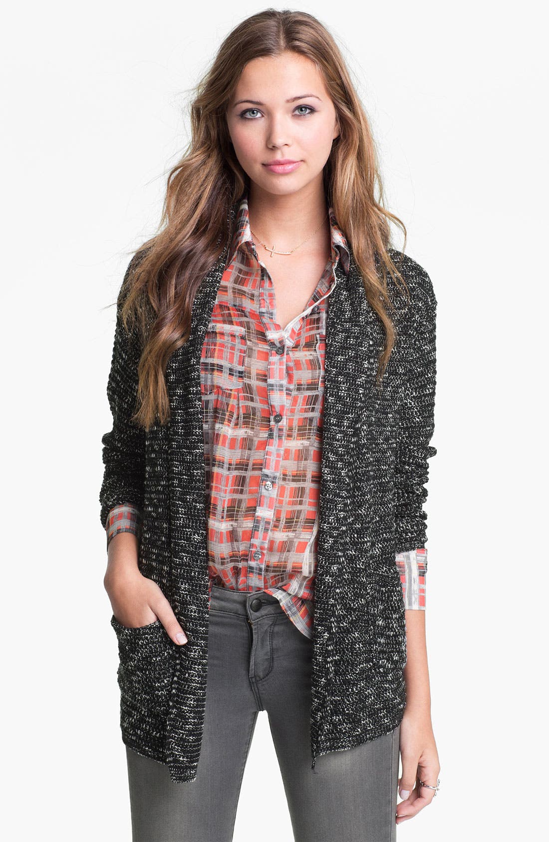 Cotton Emporium Marled Cardigan (Juniors) Nordstrom