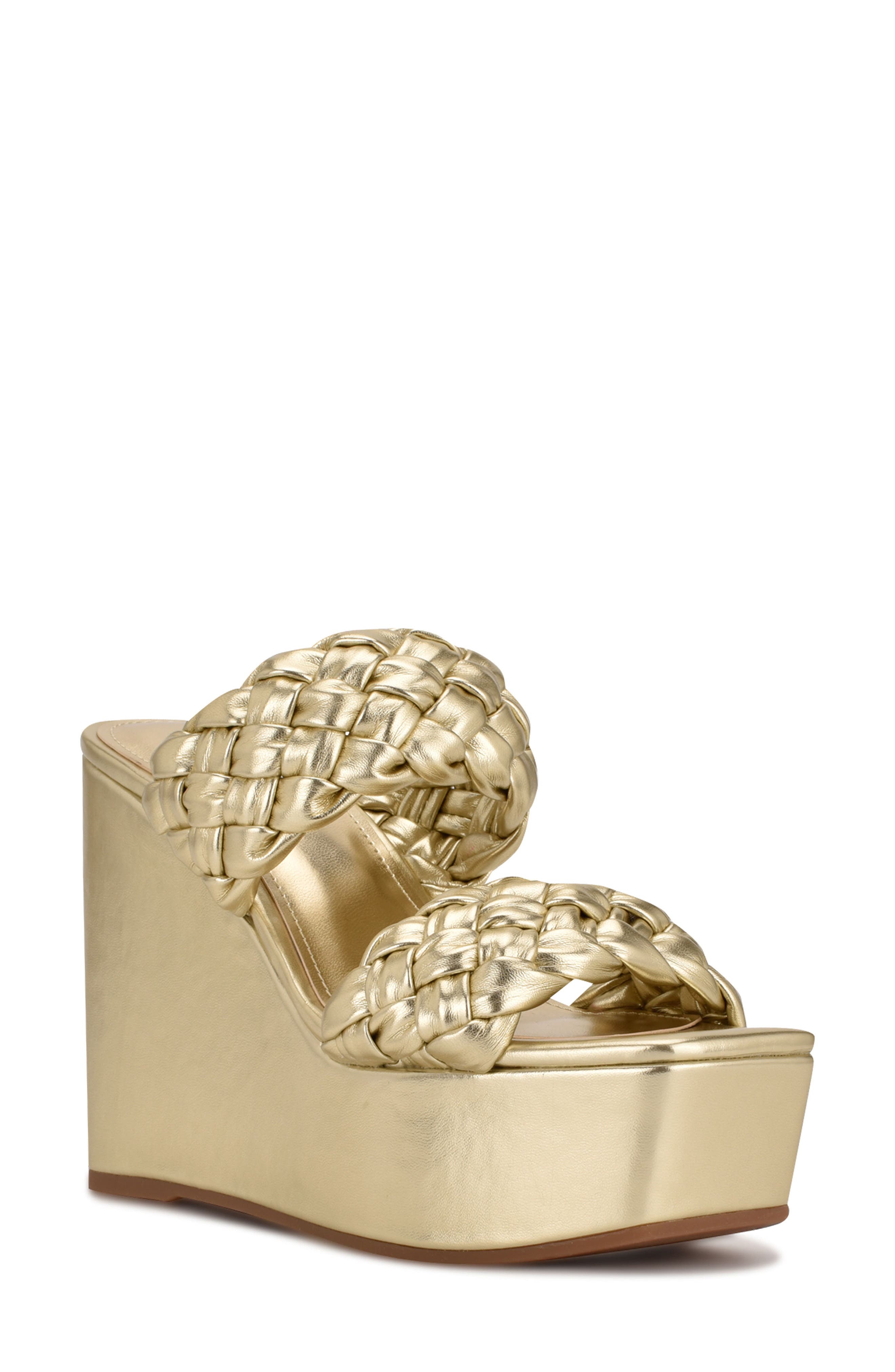 gold wedge shoes