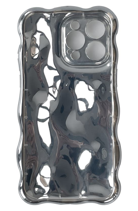 Auramma Chrome Bubbles Iphone 15 Pro Case In Silver