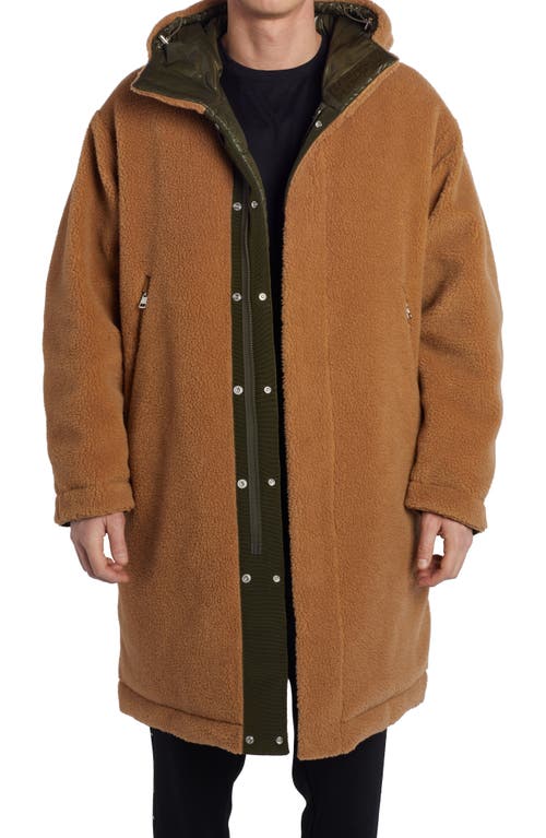 Moncler Goreley Down Hooded Reversible Coat in Brown