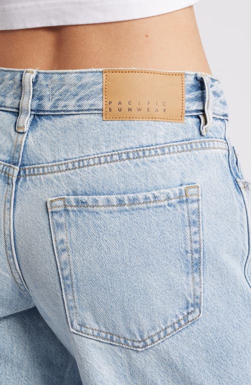 Shop Pacsun Ripped Baggy Wide Leg Jeans In Shiloh Light Blue Wash