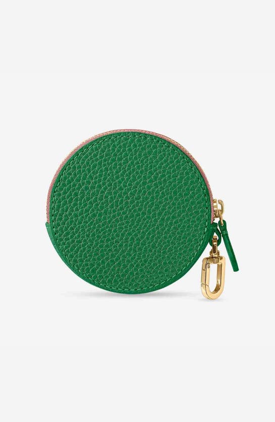 Shop Maison De Sabre Maison De Sabré Leather Coin Purse In Emerald Lily