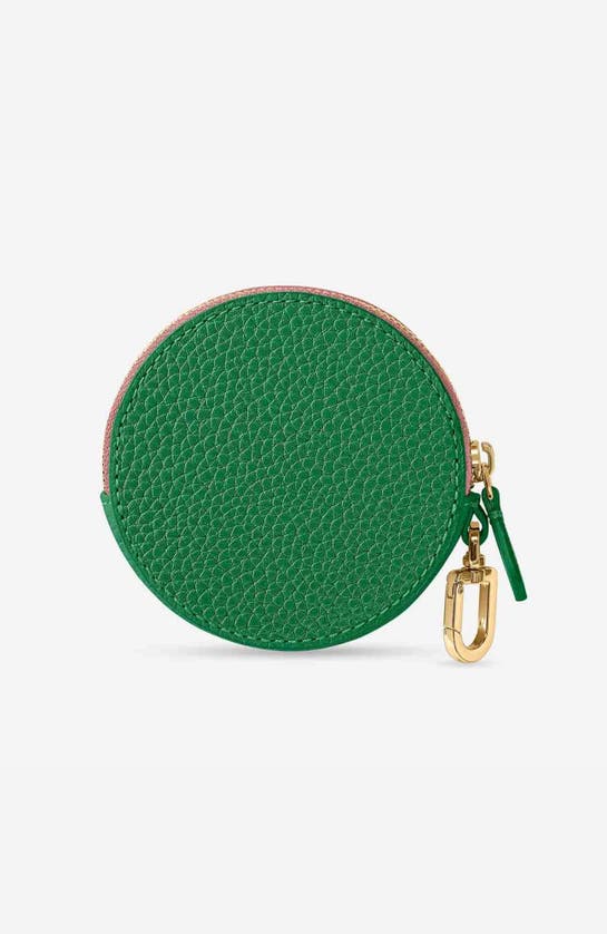 Maison De Sabre Leather Coin Purse In Emerald Lily