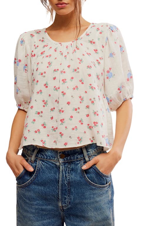 Shop Free People Chloe Mixed Print Back Cutout Top In Tea Combo