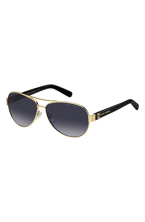 Marc Jacobs Eyewear Aviator Frame Sunglasses In Gold Black/grey Shaded