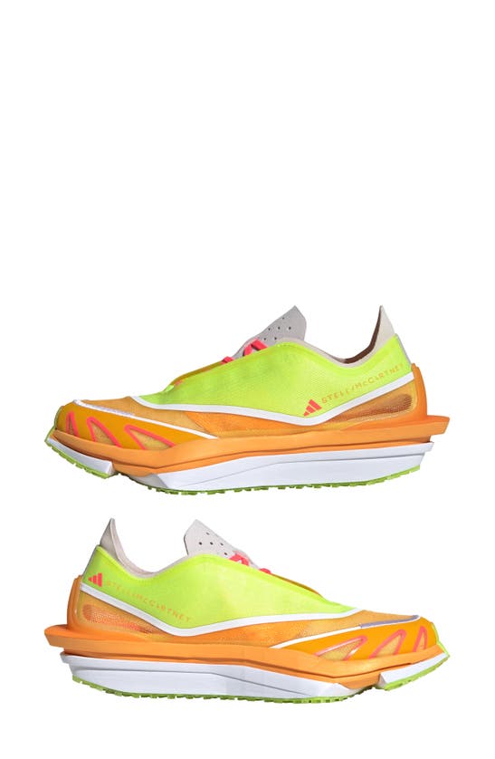 Shop Adidas By Stella Mccartney Earthlight Pro Running Shoe In Signal Green/orange/ White