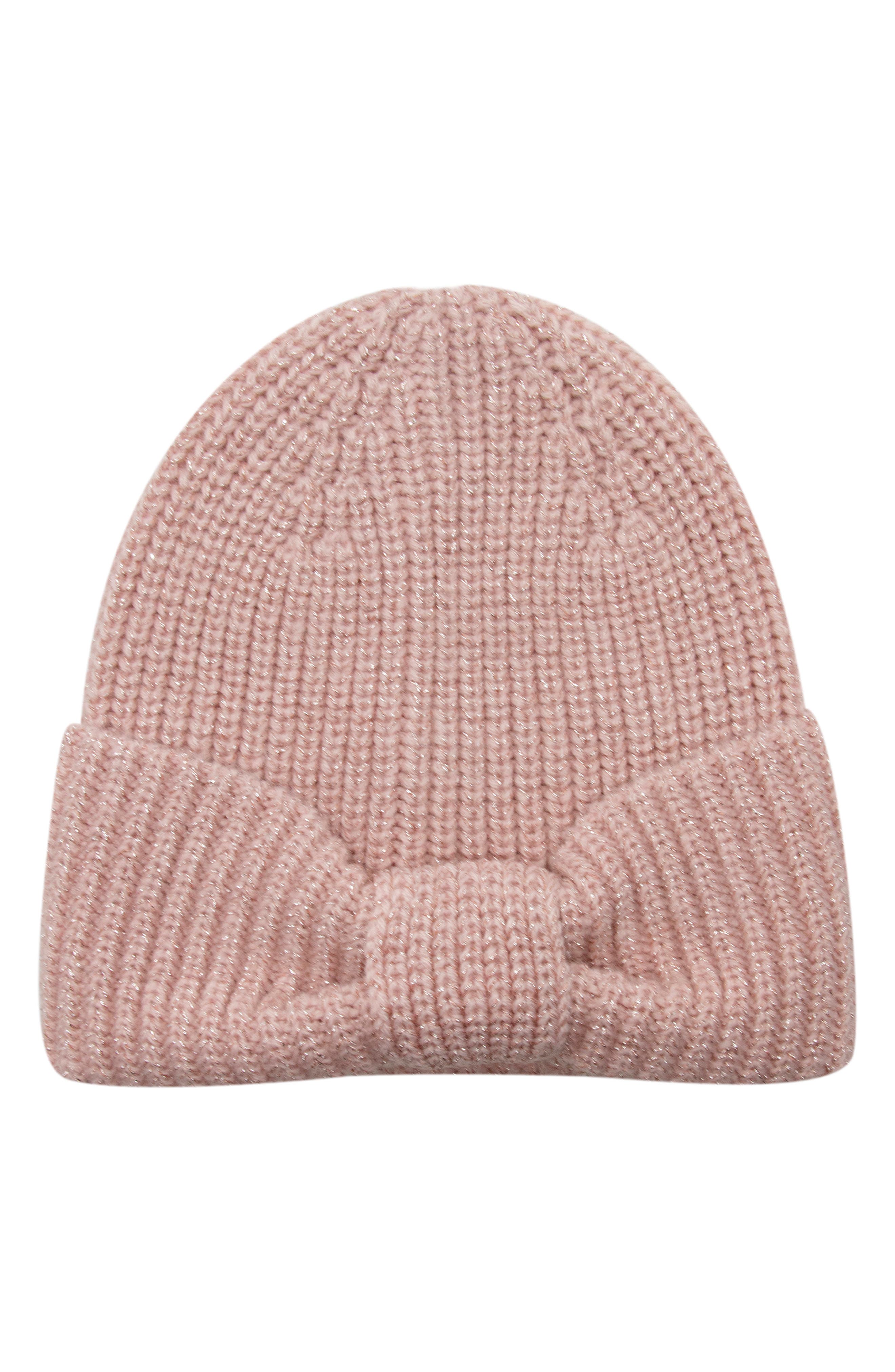 kate spade new york metallic bow beanie in Heather Gray 