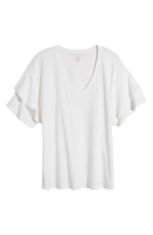 CASLONR CASLON(R) COTTON & LINEN V-NECK T-SHIRT 