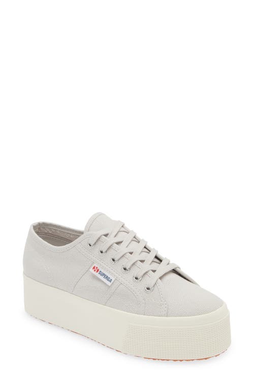 Shop Superga 2790 Platform Sneaker In Grey Silveravorio