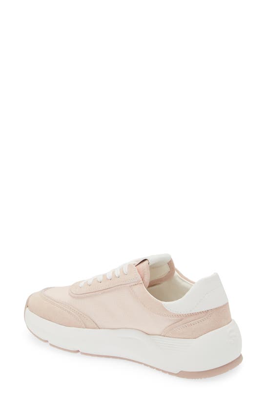 Shop Stuart Weitzman Glide Lace-up Sneaker In Powder Pink/ White