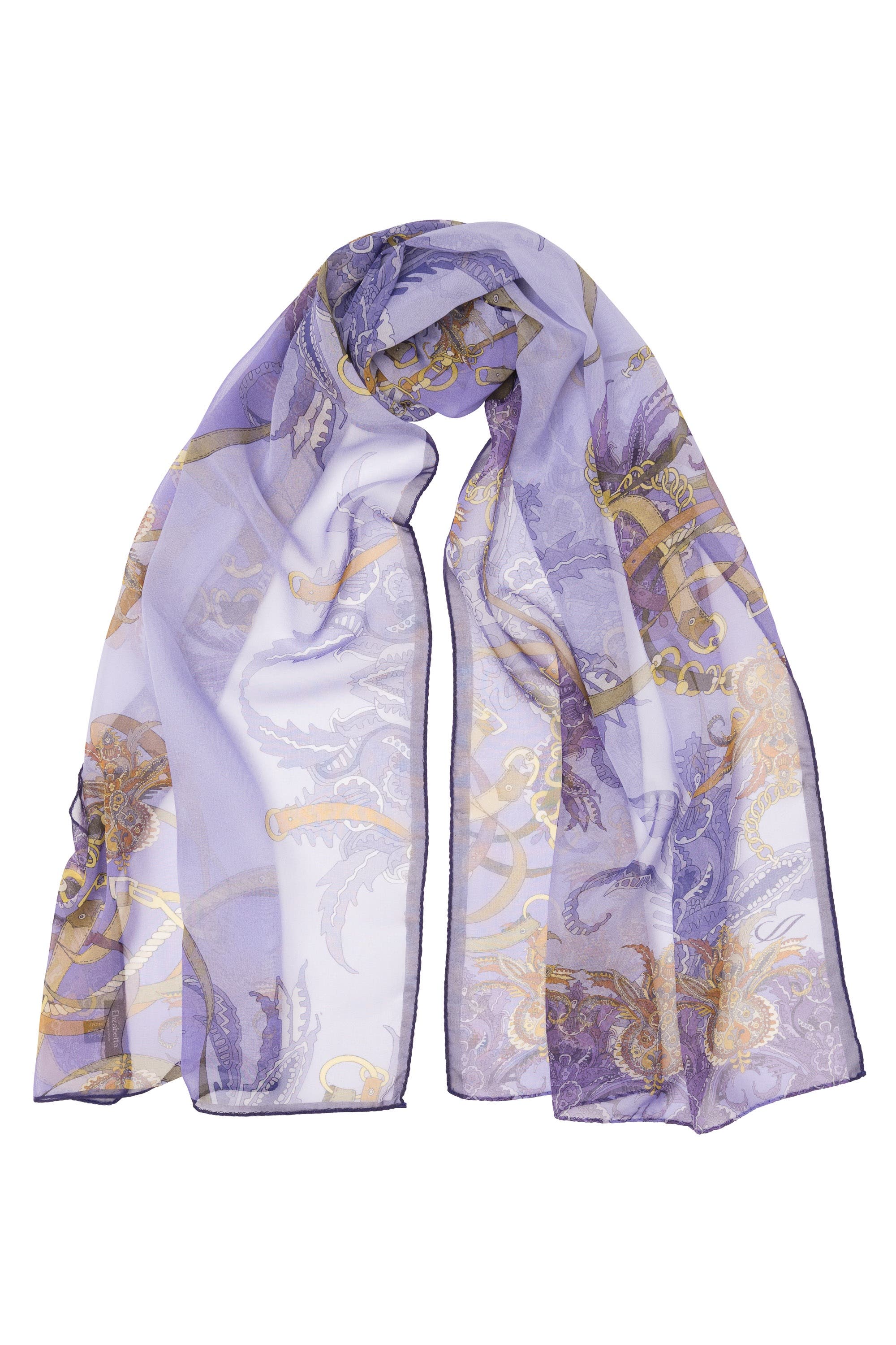 Elizabetta Alessandra - Long Sheer Silk Scarf for Women in Purple Cover