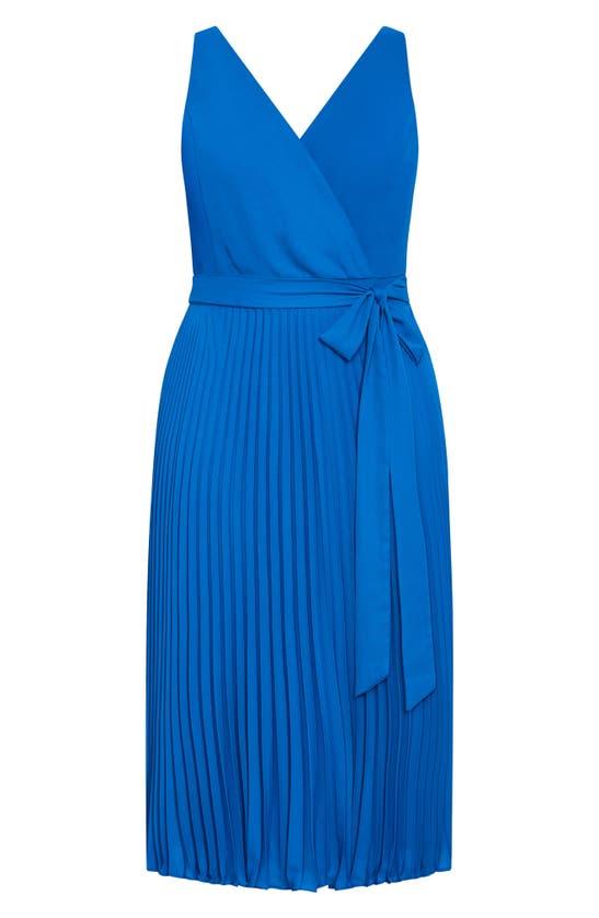 Shop City Chic Lilly Pleat A-line Dress In Sky Blue