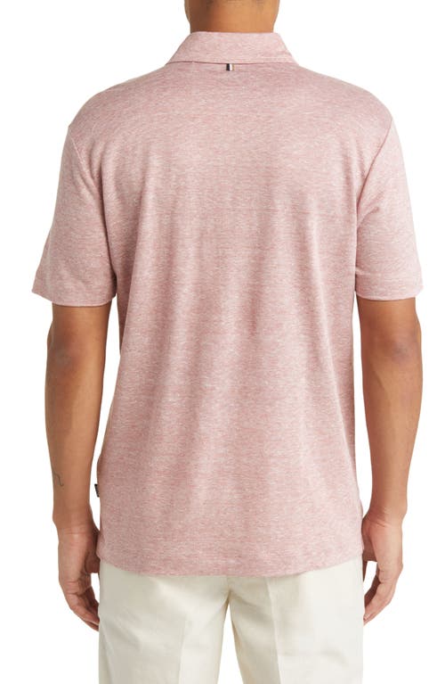 HUGO BOSS BOSS PRESS HEATHERED LINEN PIQUÉ POLO