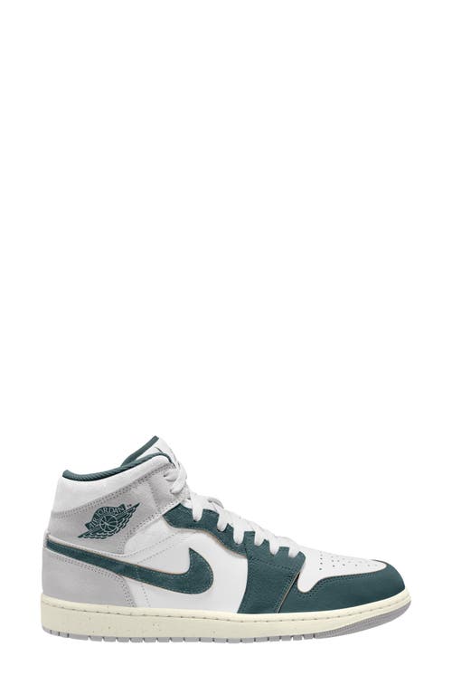 Shop Nike Air Jordan 1 '07 Mid Basketball Sneaker In White/oxidized Green/sail