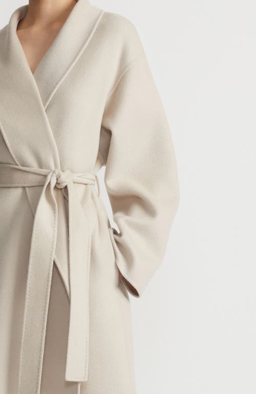 Lafayette 148 Shawl-collar Cashmere Wrap Coat In Ecru