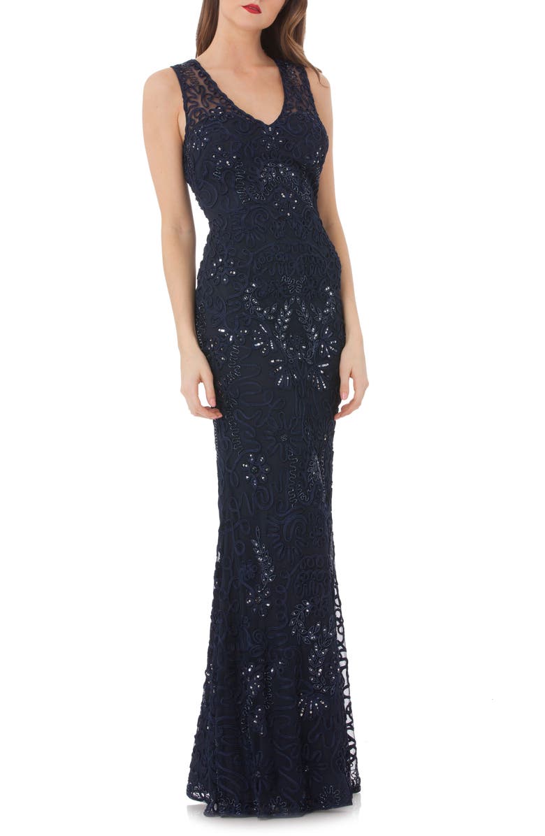 JS Collections Soutache Mermaid Gown with Bolero | Nordstrom