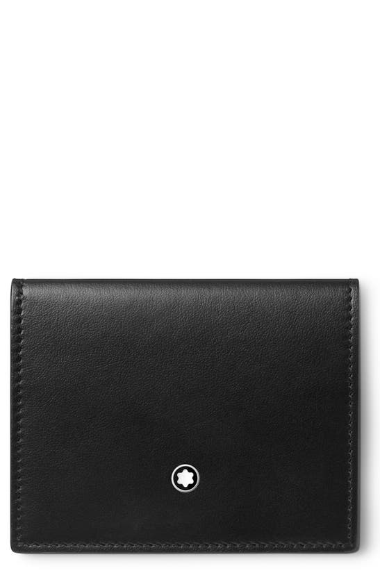Montblanc Soft Trifold Leather Card Holder In Black