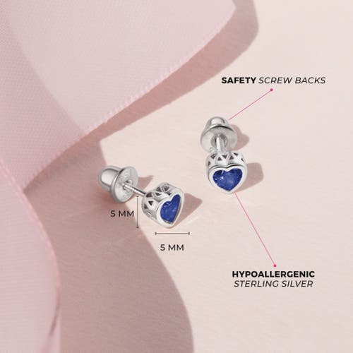 Shop In Season Jewelry Cubic Zirconia Birthstone Heart Earrings In September