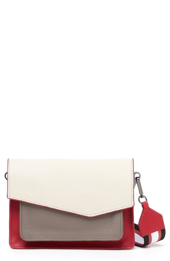 Botkier Cobble Hill Leather Crossbody Bag In Luscious Red Combo
