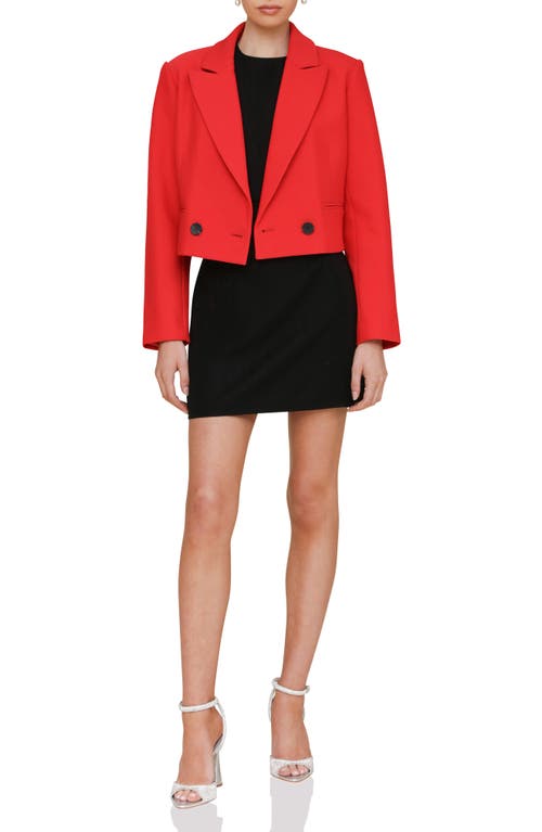 Shop Avec Les Filles Boxy Crop Blazer In Red