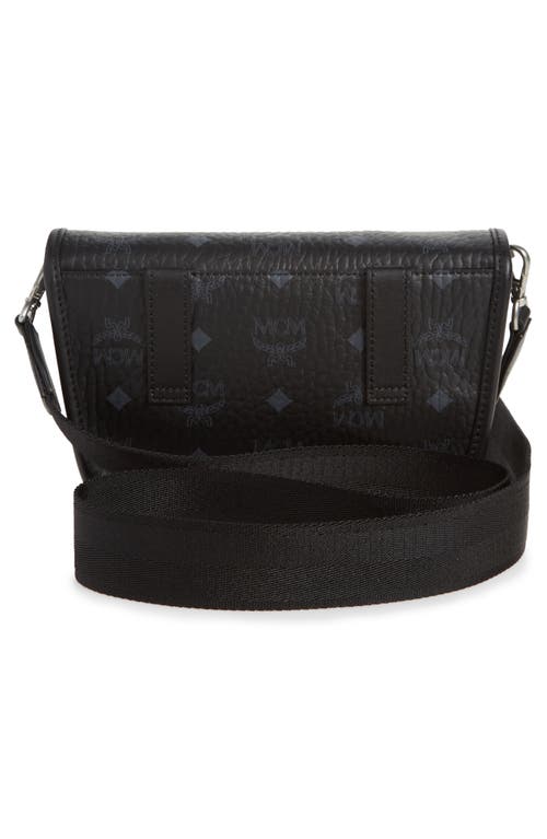 Shop Mcm Mini Aren Visetos Messenger Bag In Black