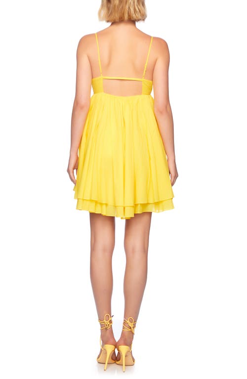 Shop Susana Monaco Tiered Cotton Voile Minidress In Zest