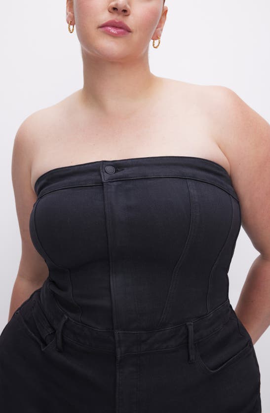 Shop Good American Strapless Tube Jumpsuit In Black269