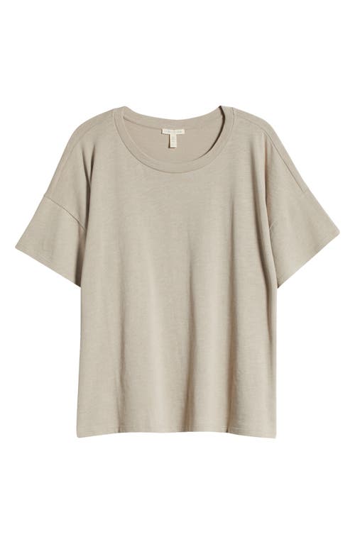 Shop Eileen Fisher Organic Cotton Crewneck T-shirt In Dove