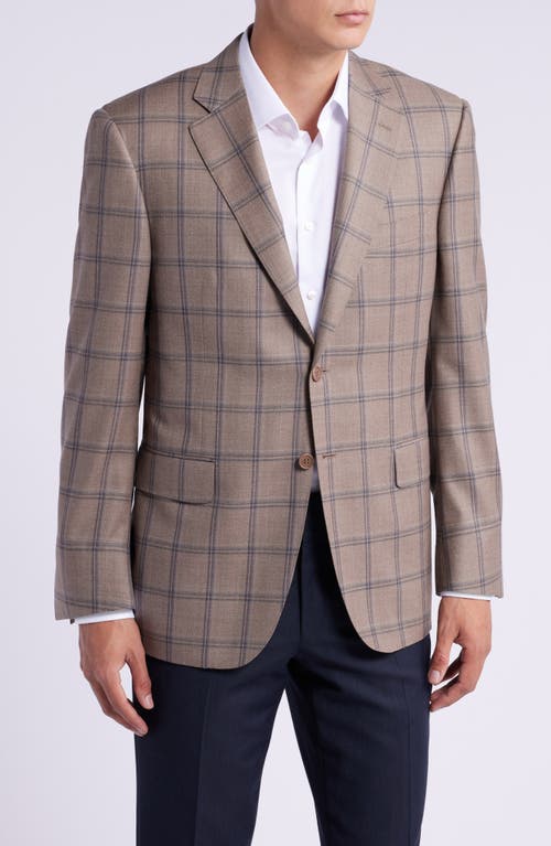 Shop Canali Siena Regular Fit Shadow Check Wool Sport Coat In Beige