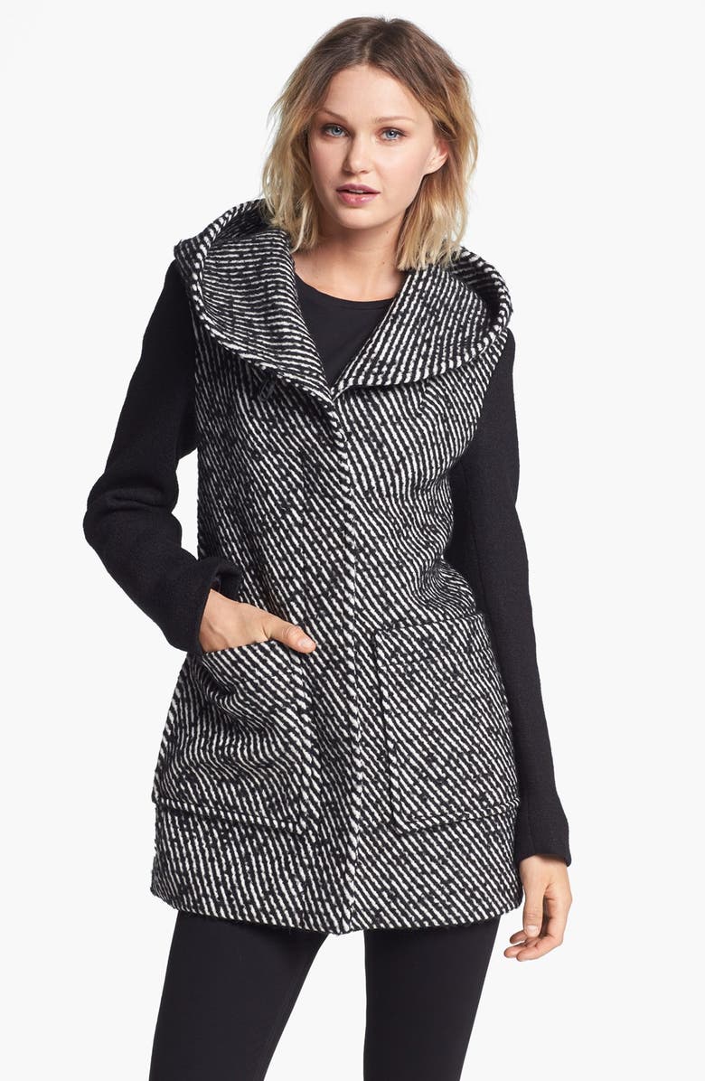 Soia & Kyo Hooded Colorblock Tweed Coat | Nordstrom