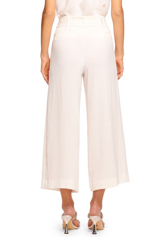 Shop Ramy Brook Marguerite Belted Crop Wide Leg Pants In Ivory