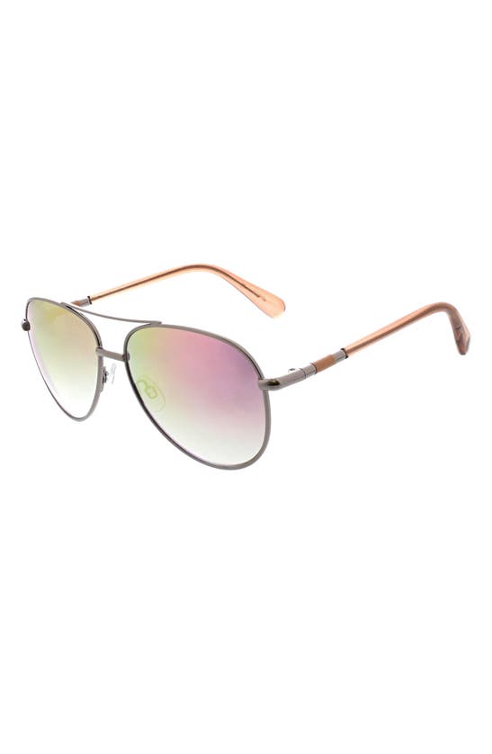 Shop Bcbg Aviator Sunglasses In Shiny Silver