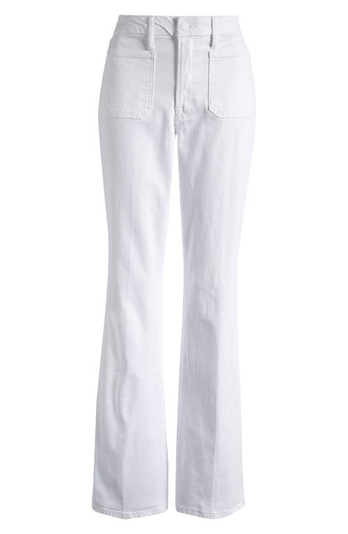 Good American Good Classic Patch Pocket Bootcut Jeans In White001