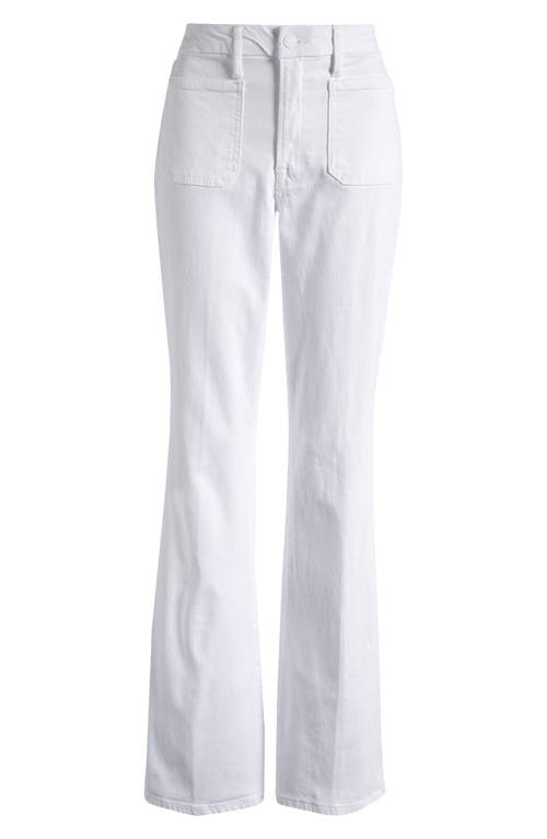 Shop Good American Good Classic Patch Pocket Bootcut Jeans In White001