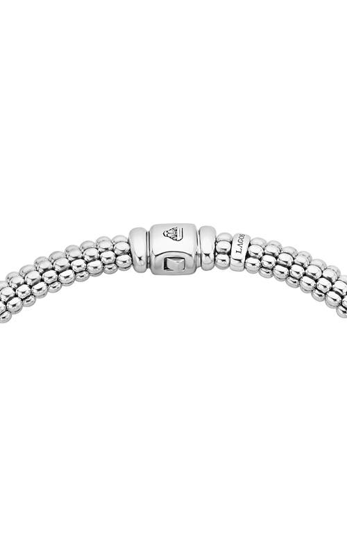 Shop Lagos Black Caviar Diamond Rope Necklace In Silver/ceramic/diamond