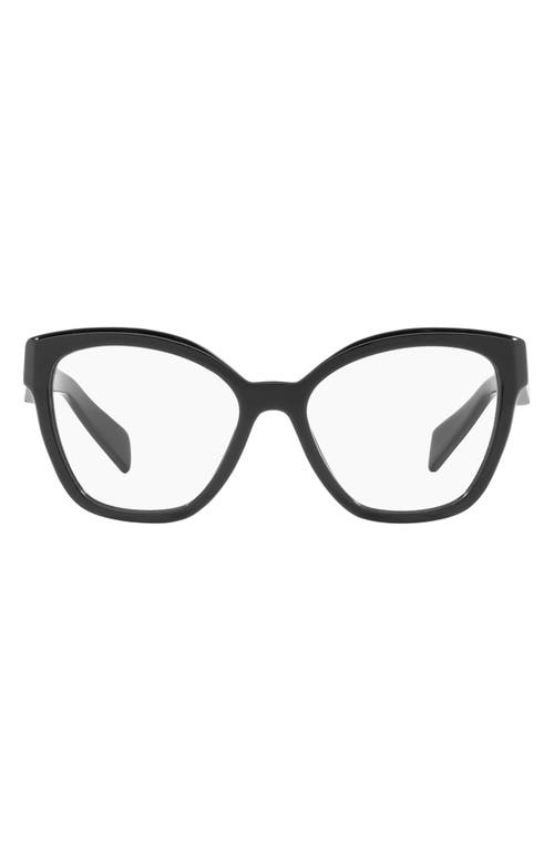 Prada 56mm Square Optical Glasses in Black at Nordstrom