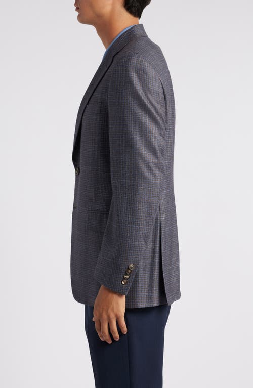 Shop Canali Siena Regular Fit Check Silk & Cashmere Sport Coat In Blue