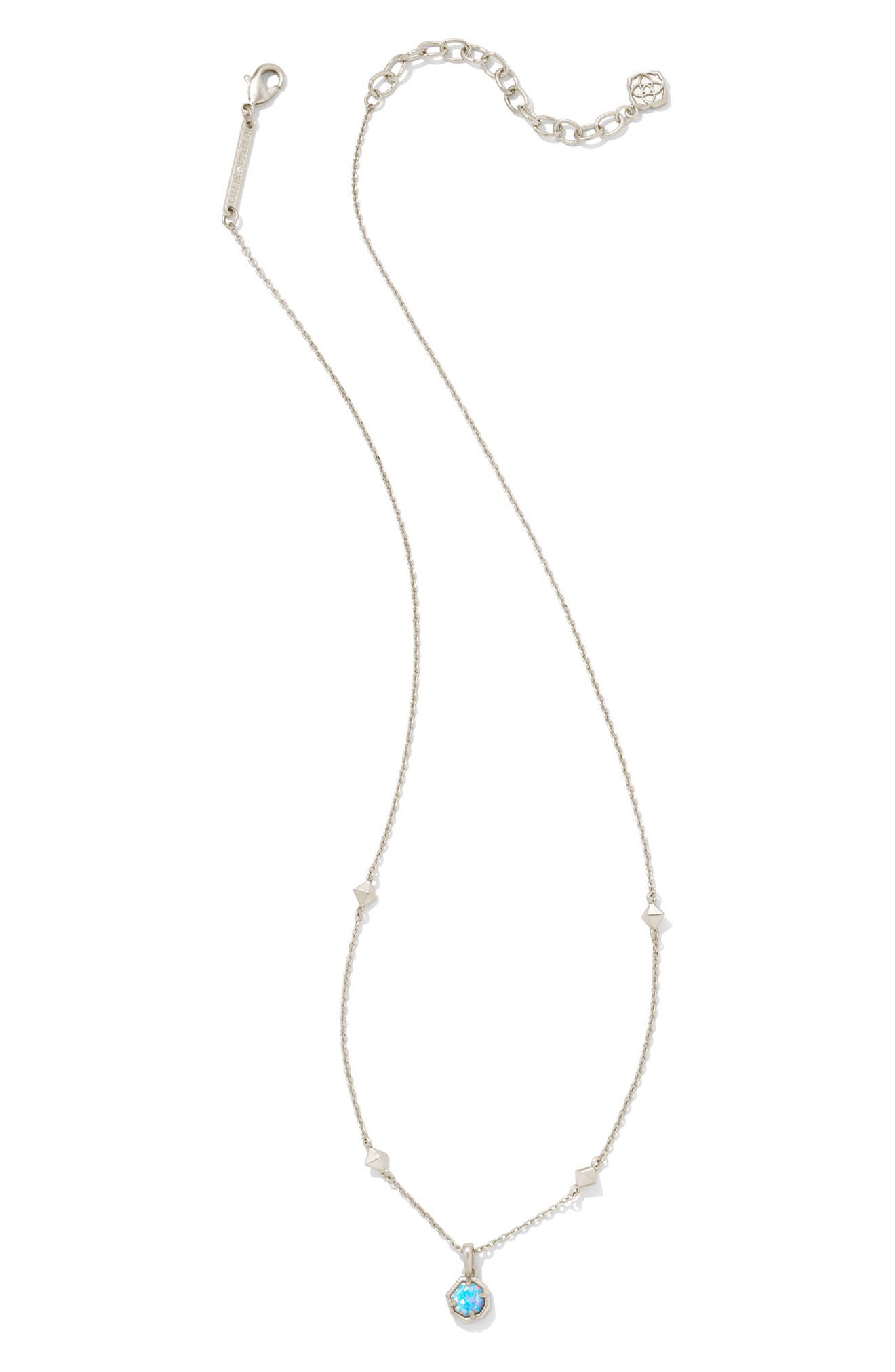 Jane.Basch 1 1/2 Rhodium Plated Brass Dream Charm Necklace with CZ Accent