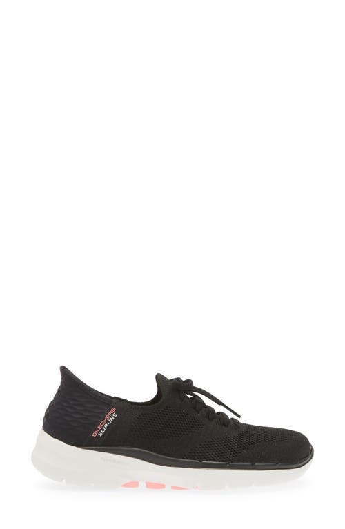 Shop Skechers Go Walk® 6 Slip-on Sneaker In Black/hot Pink