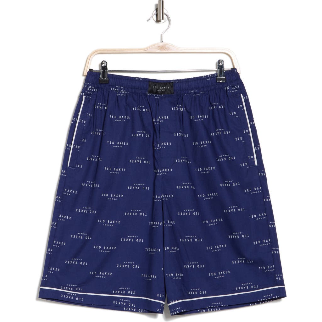 Ted Baker London Luxe Cotton Poplin Pajama Shorts In Blue