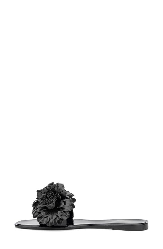 New York And Company Anella 3d Flower Slide Sandal In Black