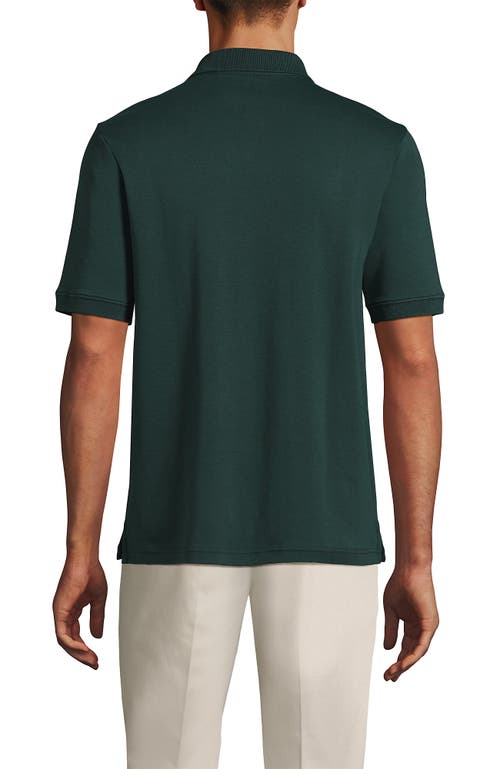 Shop Lands' End Short Sleeve Cotton Supima Polo Shirt In Deep Forest