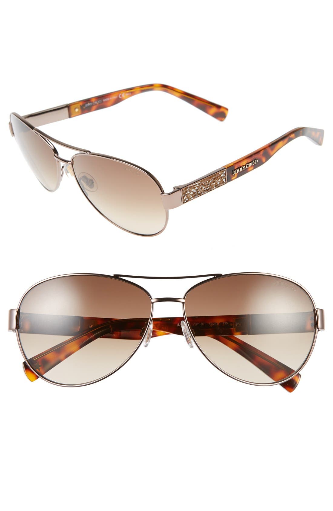 Jimmy Choo 'Babas' 59mm Aviator Sunglasses Nordstrom