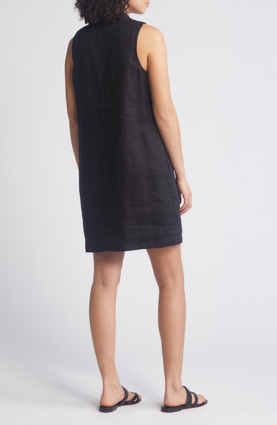 Shop Tommy Bahama Two Palms Double Ruffle Linen Dress In Black