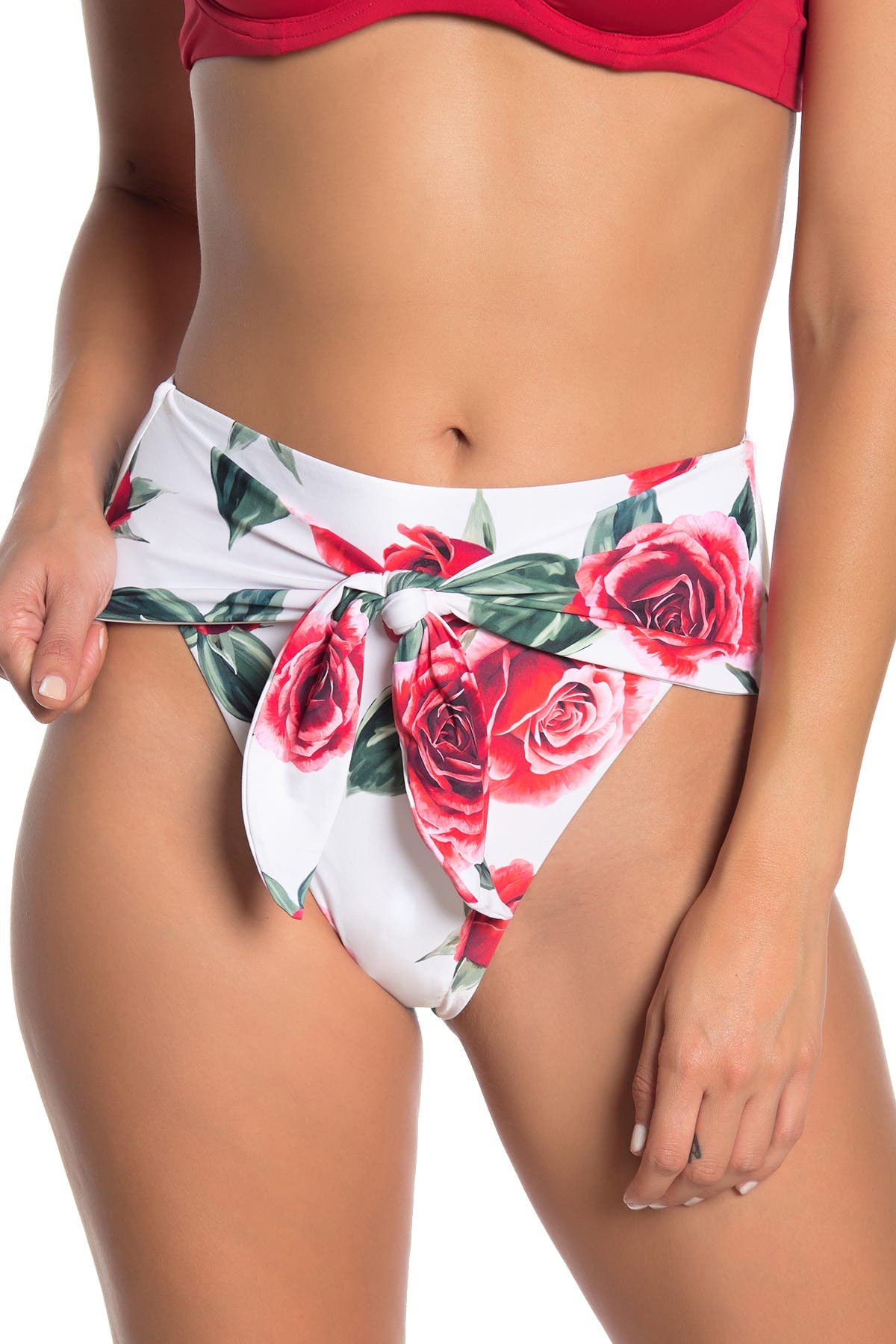 tie front high waisted bikini