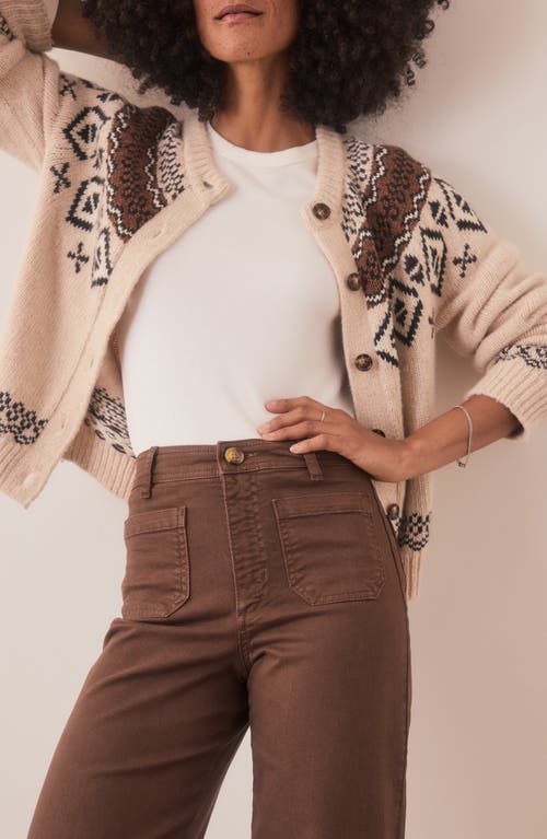 Marine Layer Bridget Cotton High Waist Wide Leg Crop Pants In Pinecone